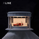 1:64 Scale Rotating Display Stand β Classical Temple Style with LED Lighting & Acrylic Cover for Model Cars