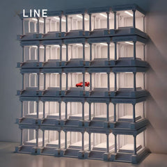 1:64 Scale Magnetic Display Garage β Classical Temple Style with LED Lighting for Model Cars