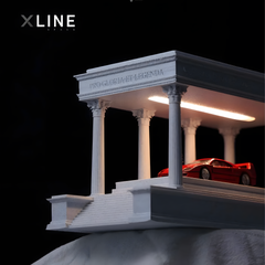 1:64 Scale Magnetic Display Garage β Classical Temple Style with LED Lighting for Model Cars